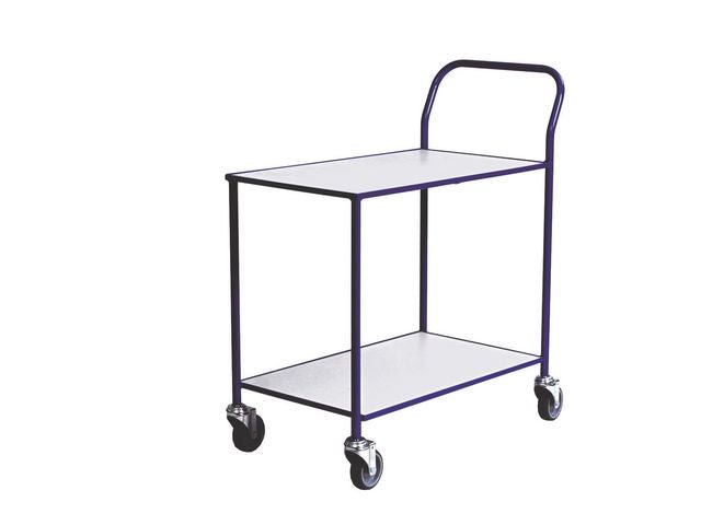 Bordsvagn 2 hyllplan blå/vit