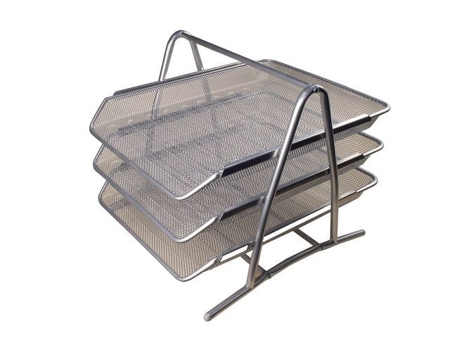Brevkorg metall 3 - facks silver