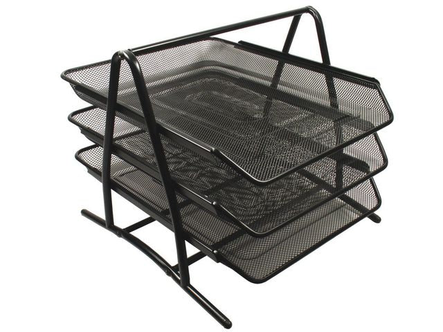 Brevkorg metall 3 - facks svart
