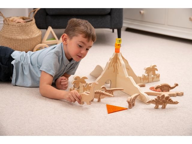 Byggset Dinosaurievärld I trä
