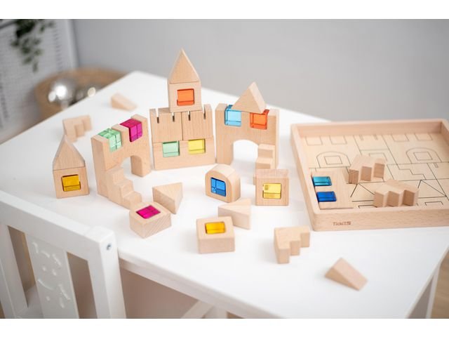 Byggset i trä transparenta stenar 39 /fp