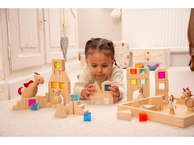 Byggset i trä transparenta stenar 39 /fp