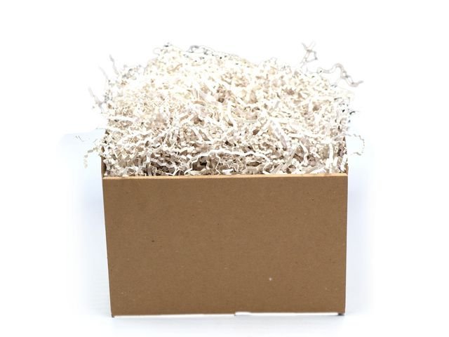 Crinkle craft, vita pappersstrimlor, 1 k