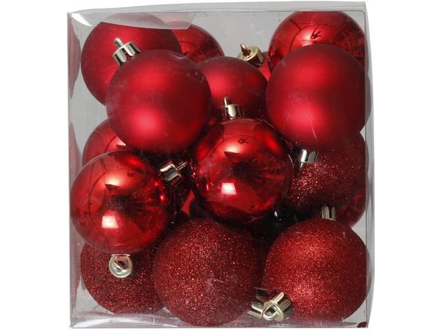 Dekoration Julkulor 6cm 20/fp röd