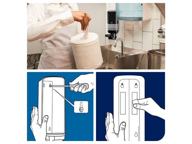 Dispenser TORK S4 tvål/handspr arm svart