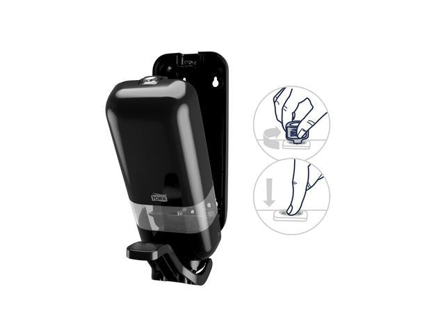 Dispenser TORK S4 tvål/handspr arm svart