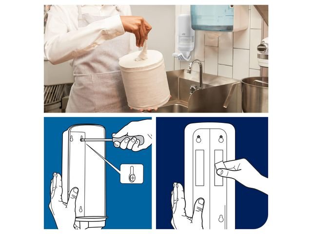 Dispenser TORK S4 tvål/handspr arm vit