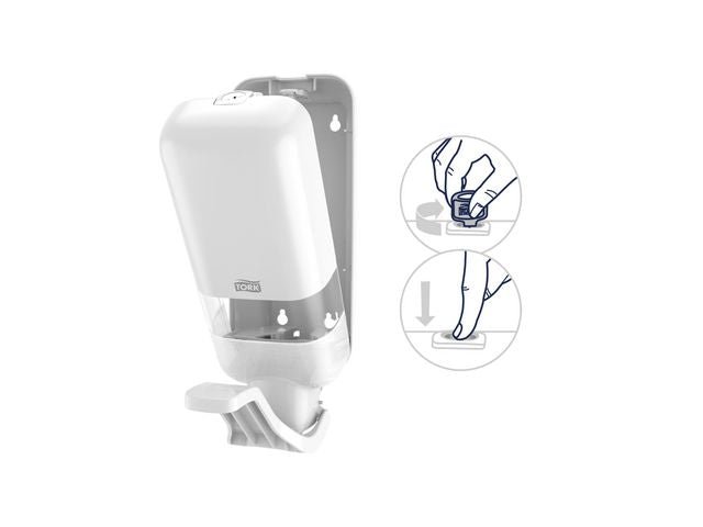 Dispenser TORK S4 tvål/handspr arm vit