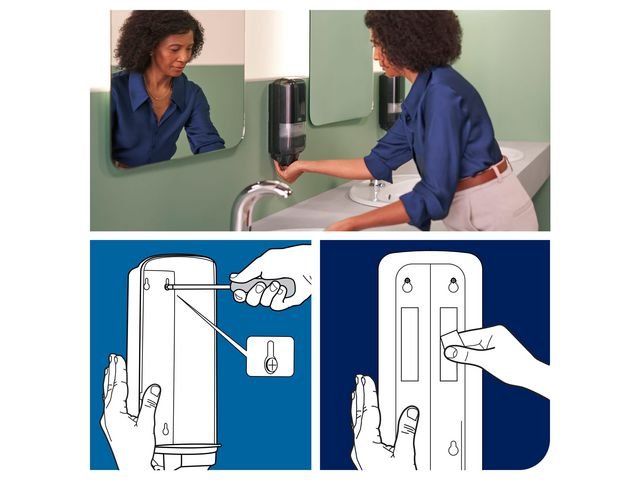 Dispenser TORK S4 tvål/handsprit svart