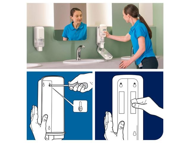 Dispenser TORK S4 tvål/handsprit vit