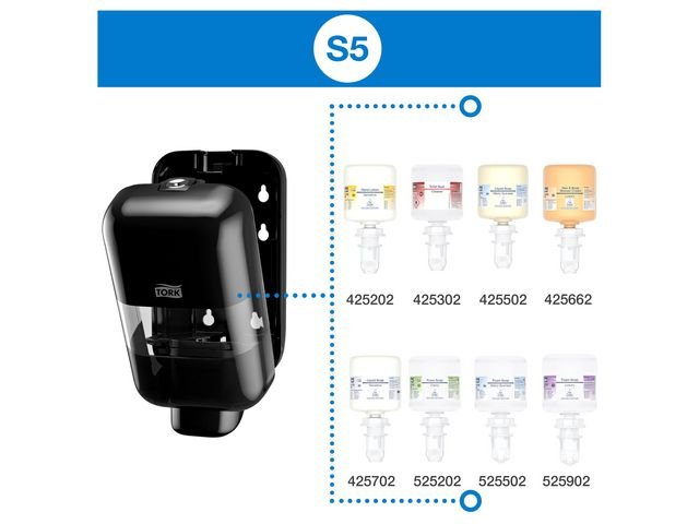 Dispenser TORK S5 tvål/handsp Mini svart