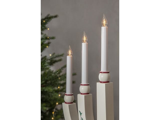 Elljusstake 5 ljus 35x61cm trä vit