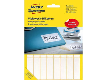 Etikett Avery manuell 14x50 vit 672