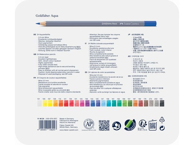 Färgpenna akvarell Goldfaber tin 24/fp