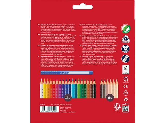 Färgpenna FABER CASTELL Grip 24/fp