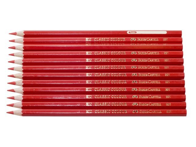 Färgpenna FABER - CASTELL röd 12/fp