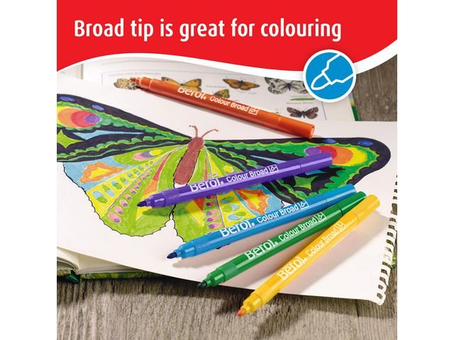 Fiberpenna BEROL Broad svart 12/fp