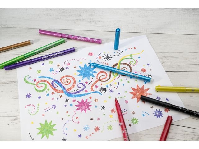 Fiberpenna FABER CASTELL Glitter 8/fp