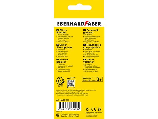 Fiberpenna FABER CASTELL Glitter 8/fp
