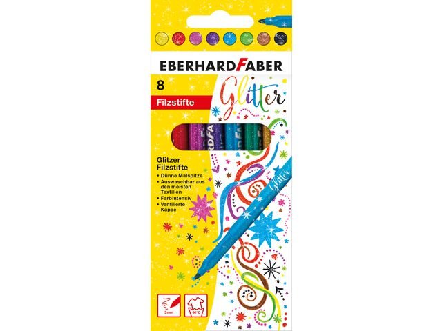 Fiberpenna FABER CASTELL Glitter 8/fp