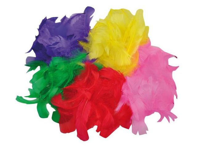 Fjädrar 30 - 100mm blandade färger 200/fp