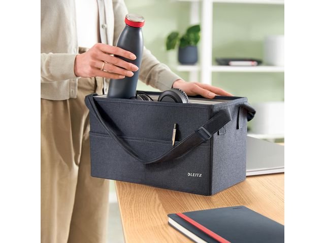 Förvaringsväska M LEITZ tyg mörkgrå