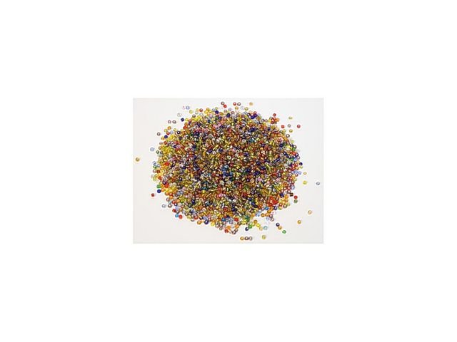 Glaspärlor 500g transp. blandade färger