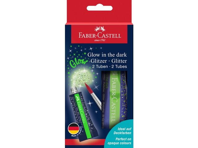 Glitterfärg FABER Glow inthe dark 2x12ml