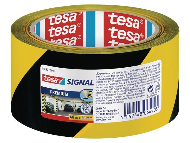 Golvmarkering TESA Prem. 50mmx66m sv/gul