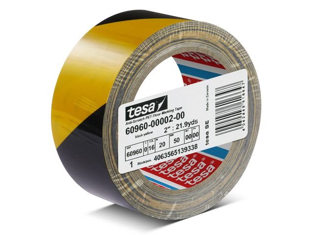 Golvtejp Anti - Scratch 50mmx20m gul/svart