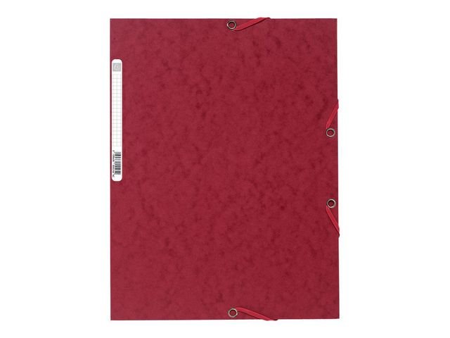 Gummibandsmapp EXACOMPTA 3 - kl A4 mörkröd