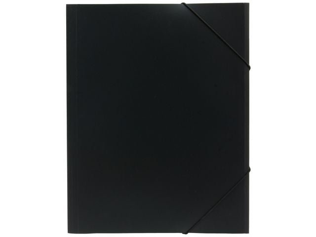 Gummibandsmapp plast 3 - klaff A4 svart