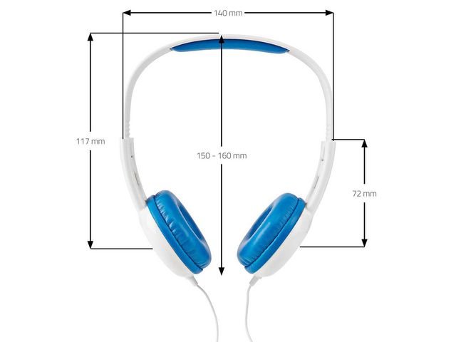 Hörlur NEDIS barn On - Ear 3,5mm blå