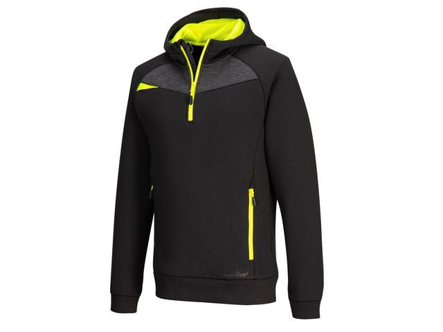 Hoodie halfzip PW DX467 svart 2XL