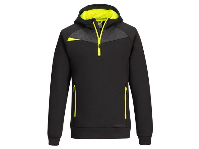 Hoodie halfzip PW DX467 svart 2XL