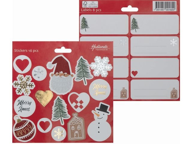 Juletiketter 150x150mm