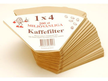 Kaffefilter 1x4 oblekt 200-pack