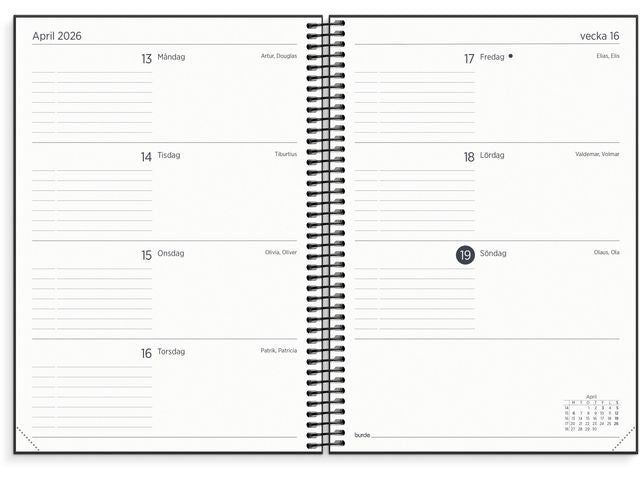Kalender 25/26 Organizer & Notes svart