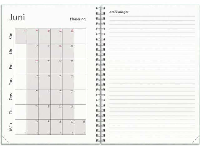 Kalender Study Textile grön A5 25/26