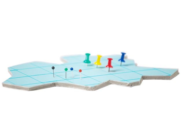 Kartnålar cylinderformade blå 25/fp