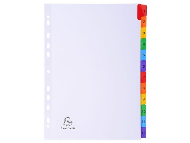 Kartongregister EXACOMPTA 1 - 12 multifärg