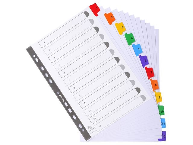 Kartongregister EXACOMPTA 1 - 12 multifärg
