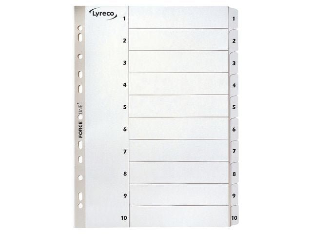 Kartongregister LYRECO A4 1 - 10 vit