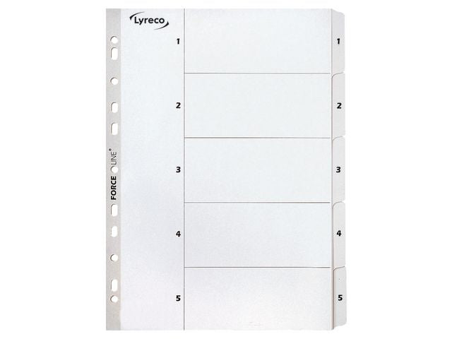 Kartongregister LYRECO A4 1 - 5 vit