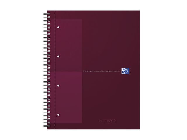 Kollegieblock Oxford Int.A4+ rut. röd