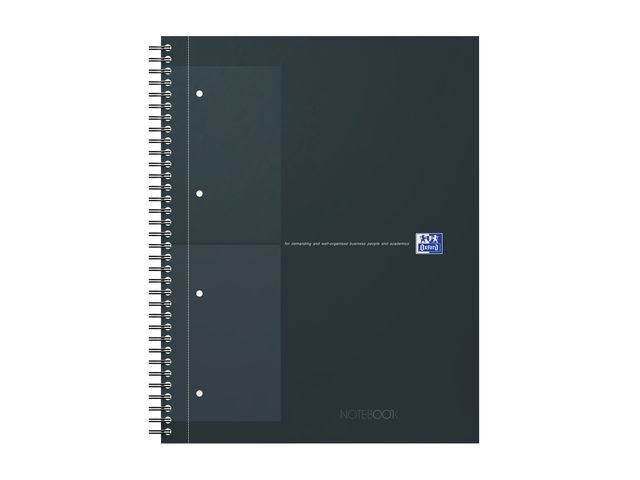 Kollegieblock Oxford Int.A4+ rut. svart