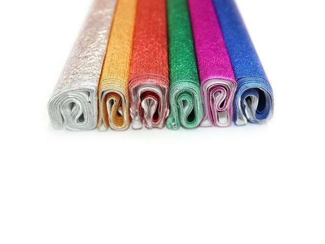 Kräppapper metallic mix, 1rl x 6 färger