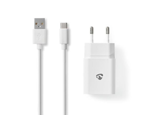 Laddare vägg NEDIS 2.4 A USB - C 1m vit