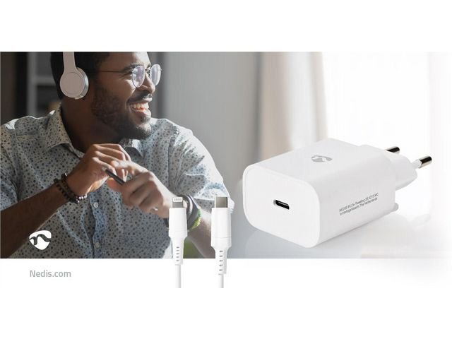 Laddare Vägg NEDIS 20 W USB - C/Lightning