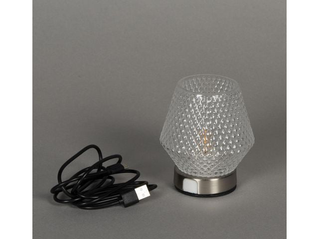 Ljuslykta KONSTSMIDE LED 10x11cm glas